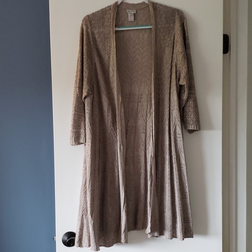 22/24 Long Beige Cardigan